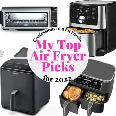 Four image collage of best air fryers for 2022.