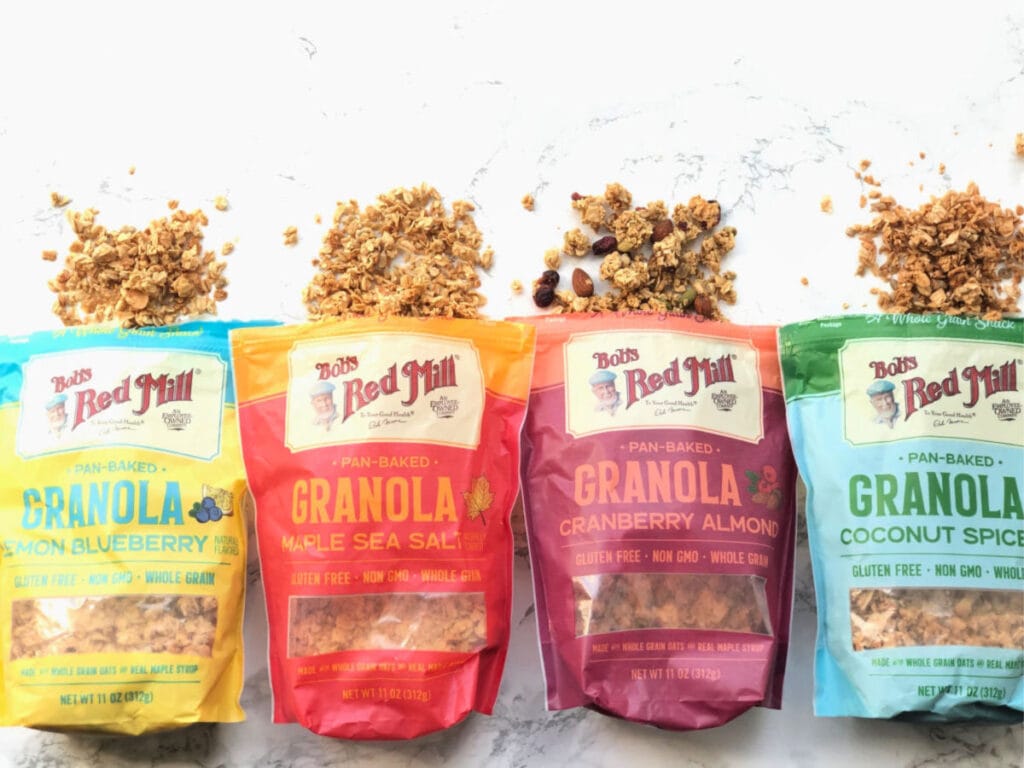 Four bags of Bob's Red Mill Granola 
