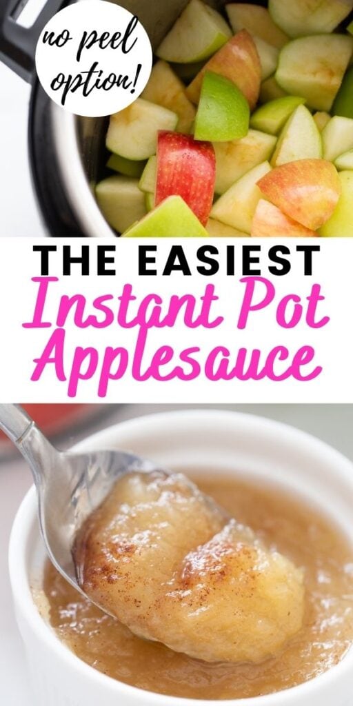 A pinterest image with text overlay - Instant Pot Applesauce 