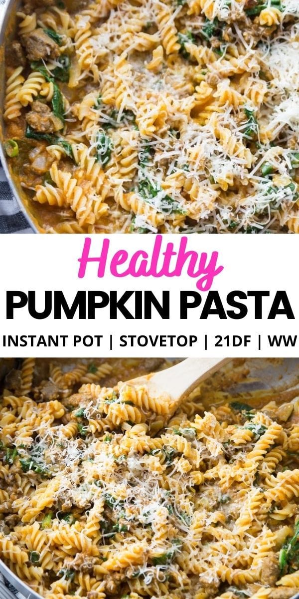 Pinterest Image Healthy Pumpkin Pasta