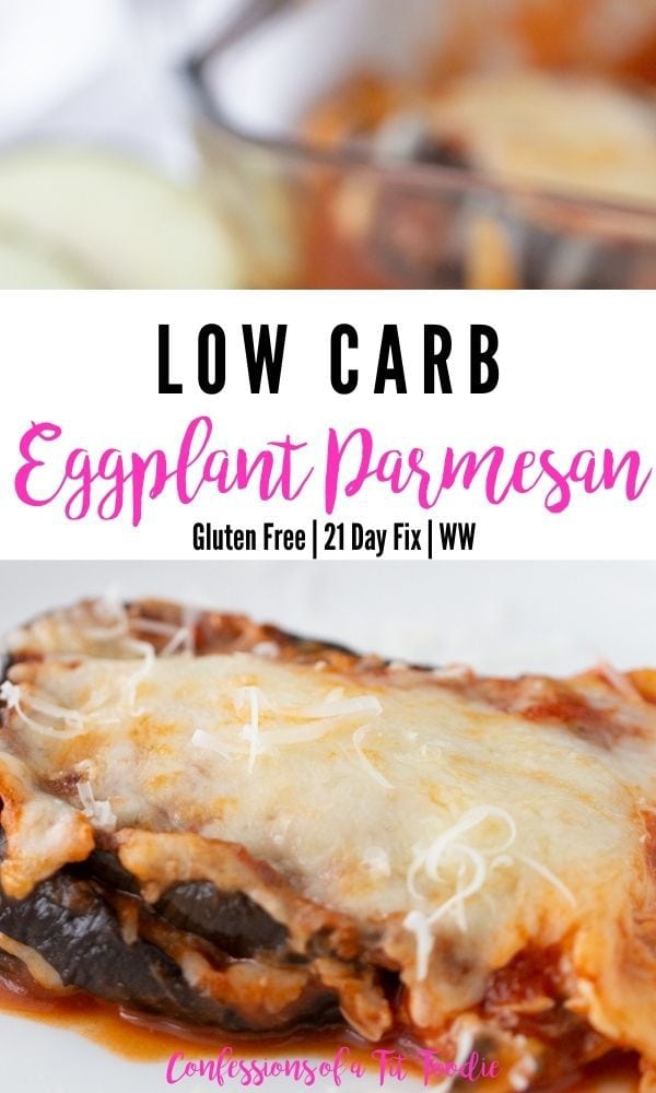 Pinterest image of Low Carb Eggplant Parmesan